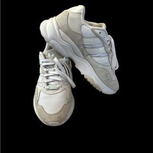 Adidas Cream and White Athletic Shoes